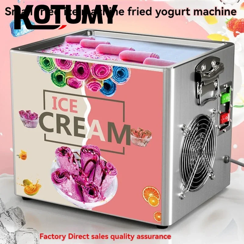Commercial 110-220V Electric Fried Ice Cream Yogurt Fruit Smoothie Machine Tabletop Roll Machine Yogurt Smoothies Fruit Using