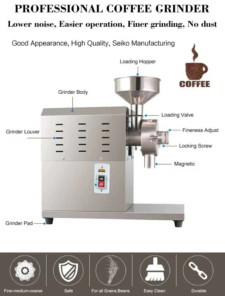 HY 40/60KG/100KG Home Commercial Espresso Wheat Maize Flour Mill Spices Electric Powder Grinder Coffee Grinder Machine