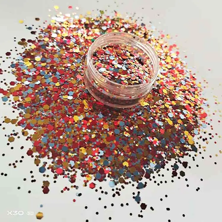 Wholesale Factory Bulk Fine Special Shape Chameleon Chunky Glitter Cosmetic Nail Art Craft 1kg Powder
