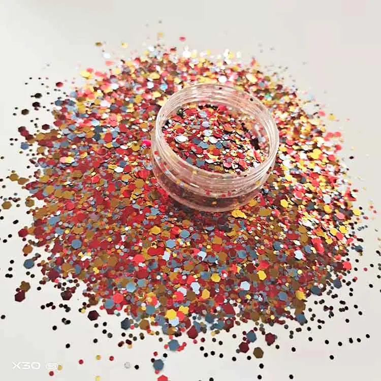 Wholesale Factory Bulk Fine Special Shape Chameleon Chunky Glitter Cosmetic Nail Art Craft 1kg Powder