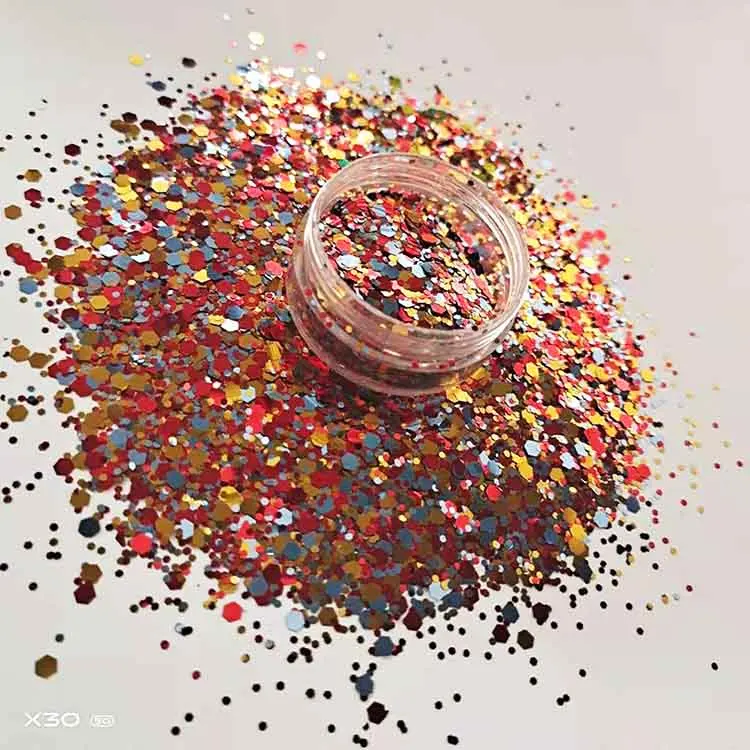 Wholesale Factory Bulk Fine Special Shape Chameleon Chunky Glitter Cosmetic Nail Art Craft 1kg Powder
