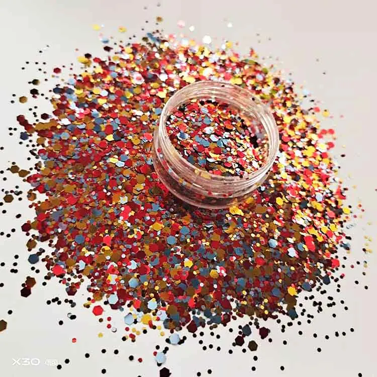 Wholesale Factory Bulk Fine Special Shape Chameleon Chunky Glitter Cosmetic Nail Art Craft 1kg Powder