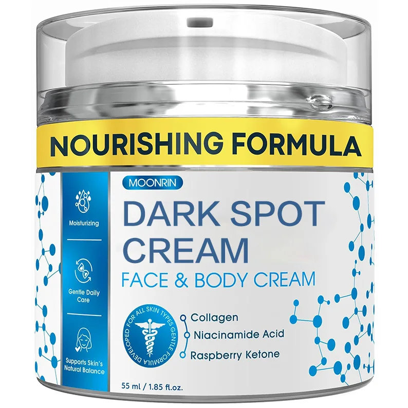 1.85 Fl oz 55 ml Moisturizing Skin Lightening Cream Dark Spot Corrector Collagen Niacinamide Acid for Hyperpigmentation Face
