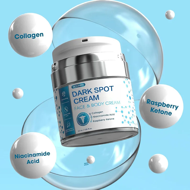 1.85 Fl oz 55 ml Moisturizing Skin Lightening Cream Dark Spot Corrector Collagen Niacinamide Acid for Hyperpigmentation Face