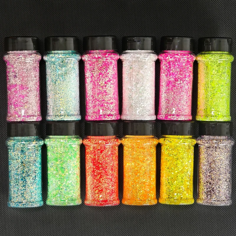 US Warehouses Factory Wholesale Metallic Matte Glitter Powder Hexagon Bulk Holographic Glitter Mixed Chunky Glitter for Crafts