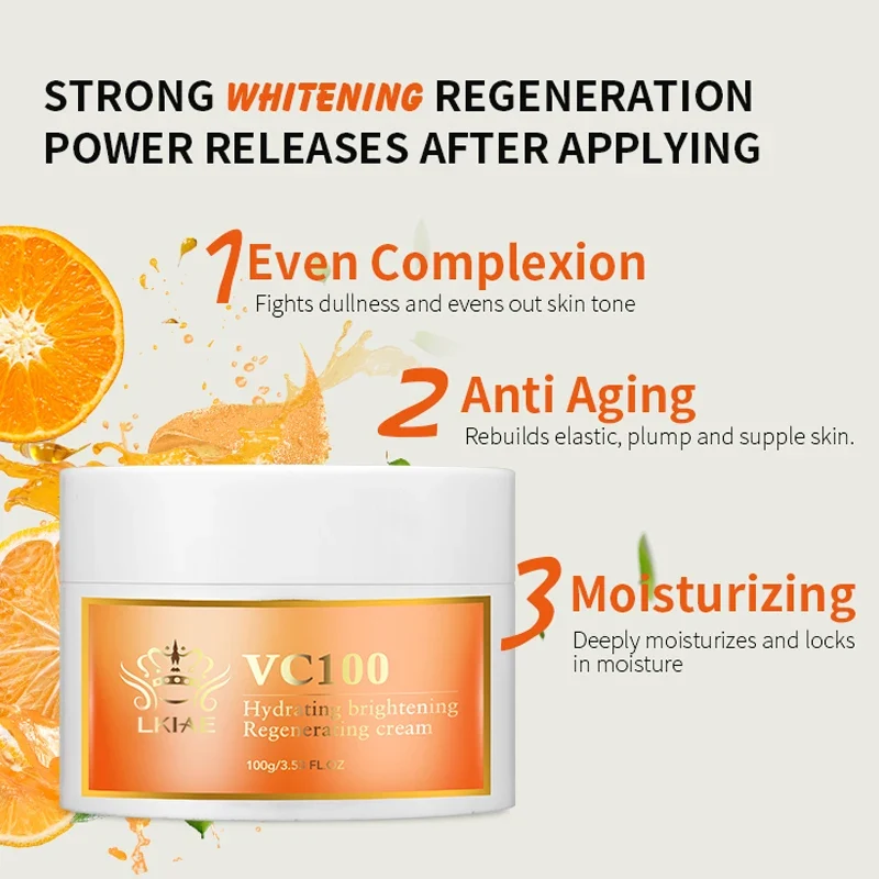 LKIAE Black Women Orange Skin Care Max Moisturizing Spot Lightening Vitamin C and a Glowing Whitening Cream for the Face