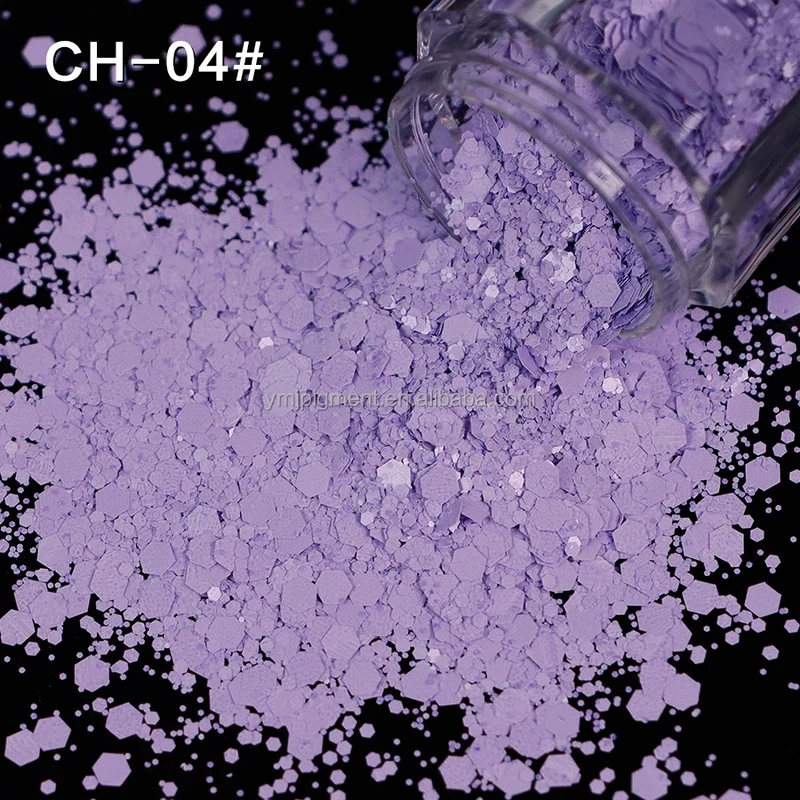 Factory Matt Macaron Colors Nail Sequins Solvent Resistant Non-Toxic Chunky Glitter Bulk Tumbler Snow Globe Epoxy Resin Festival