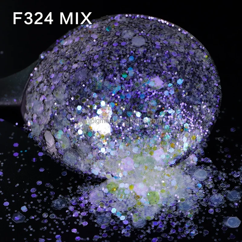 Free Samples Opal Iridescent Chunky Glitter Mix Crystal White Colors 1kg for Crafts Face Nail Art