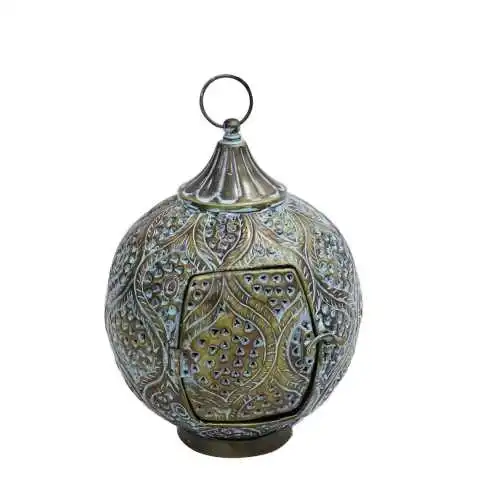 Latest HOME DECORATION ANTIQUE FILIGREE ROUND GOLD HURRICANE LANTERN