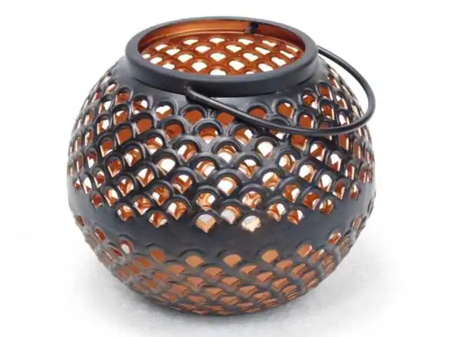Latest HOME DECORATION ANTIQUE FILIGREE ROUND GOLD HURRICANE LANTERN