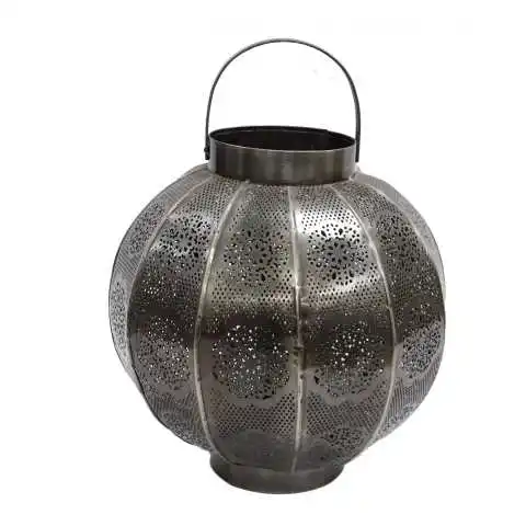 NEW HOME DECORATION ANTIQUE FILIGREE Round GOLD HANGING HURRICANE LANTERN-Eco Friendly Durable Christmas Factory Wholesale