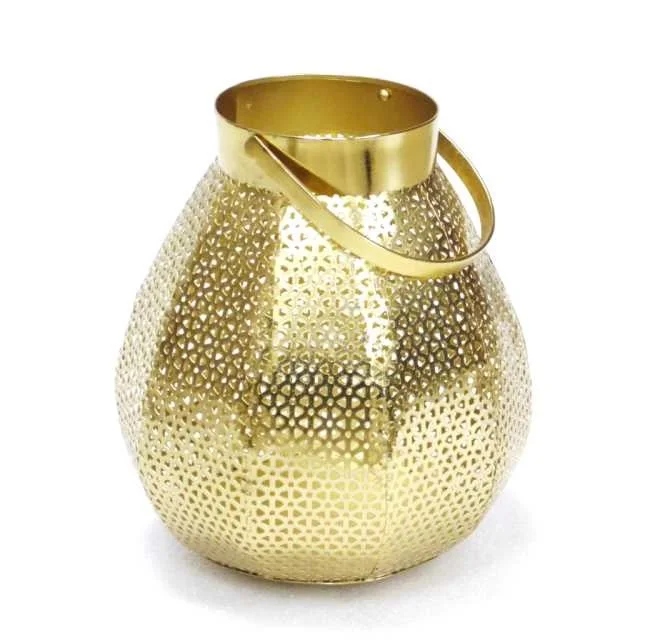 HOME DECORATION ANTIQUE 2019 NEW FILIGREE ROUND GOLD HURRICANE LANTERN