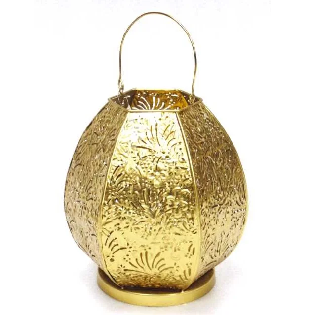 HOME DECORATION ANTIQUE 2019 NEW FILIGREE ROUND GOLD HURRICANE LANTERN