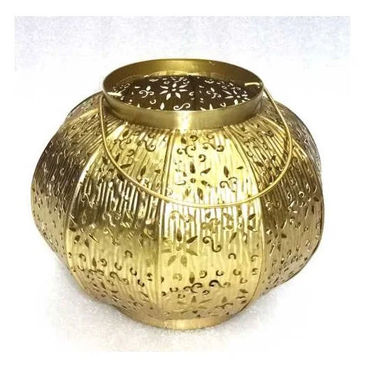 Antique round Gold Filigree Hurricane Lantern New Home Christmas Decorations for Elegant Interior Design