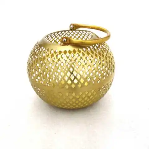 HOME DECORATION ANTIQUE NEW FILIGREE ROUND GOLD HURRICANE LANTERN