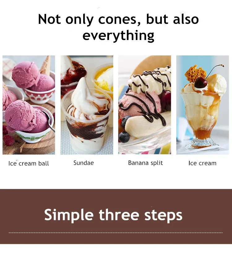 Automatic Bench Top Simple Operation Large Capacity Mini Soft Ice Cream Machine for Home DIY Ice Cream Machine Manual