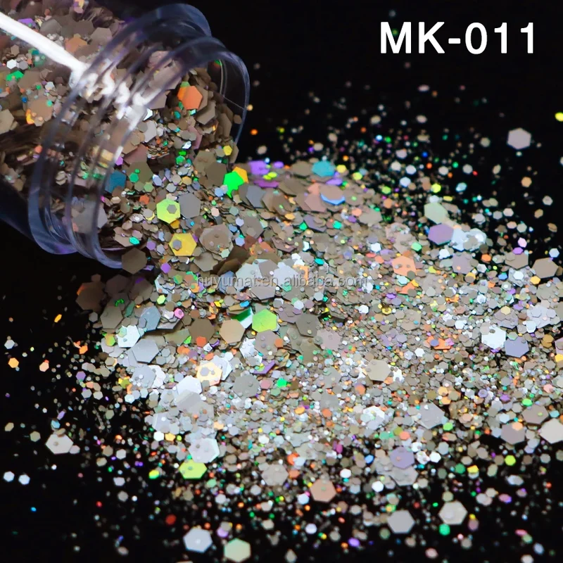 Bulk KG Bag Holographic Macaron Glitters Solvent Resistant Polyester Chunky Glitter for Resin Craft Tumbler Snowglobe