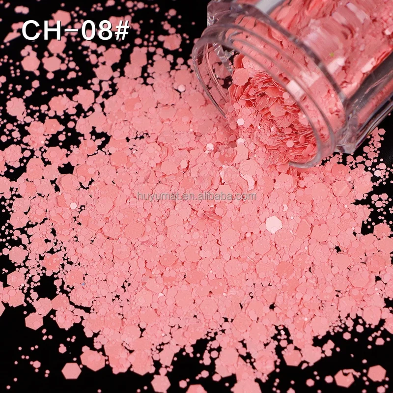 Bulk KG Bag Holographic Macaron Glitters Solvent Resistant Polyester Chunky Glitter for Resin Craft Tumbler Snowglobe