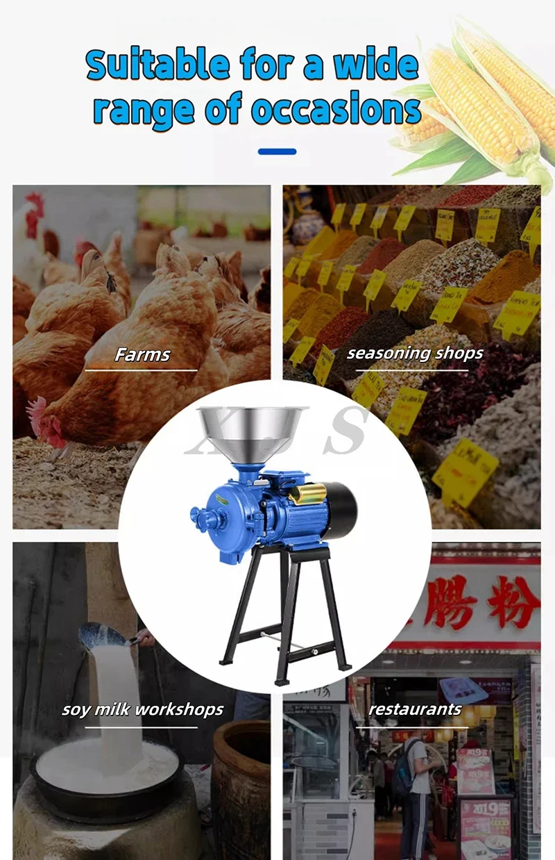 Small Flour Mill Multi Function Dry Wet Corn Mill Grinder Machine for Sale