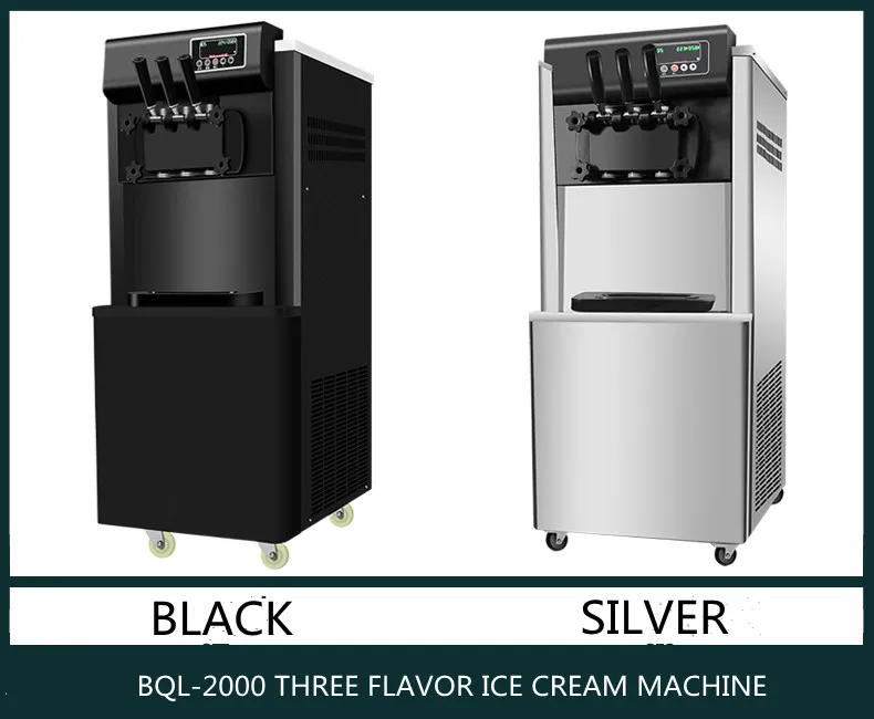 30~40L 3 Flavor Commercial Stainless Steel American Soft Serve Ice Cream Machine with Milk & Water