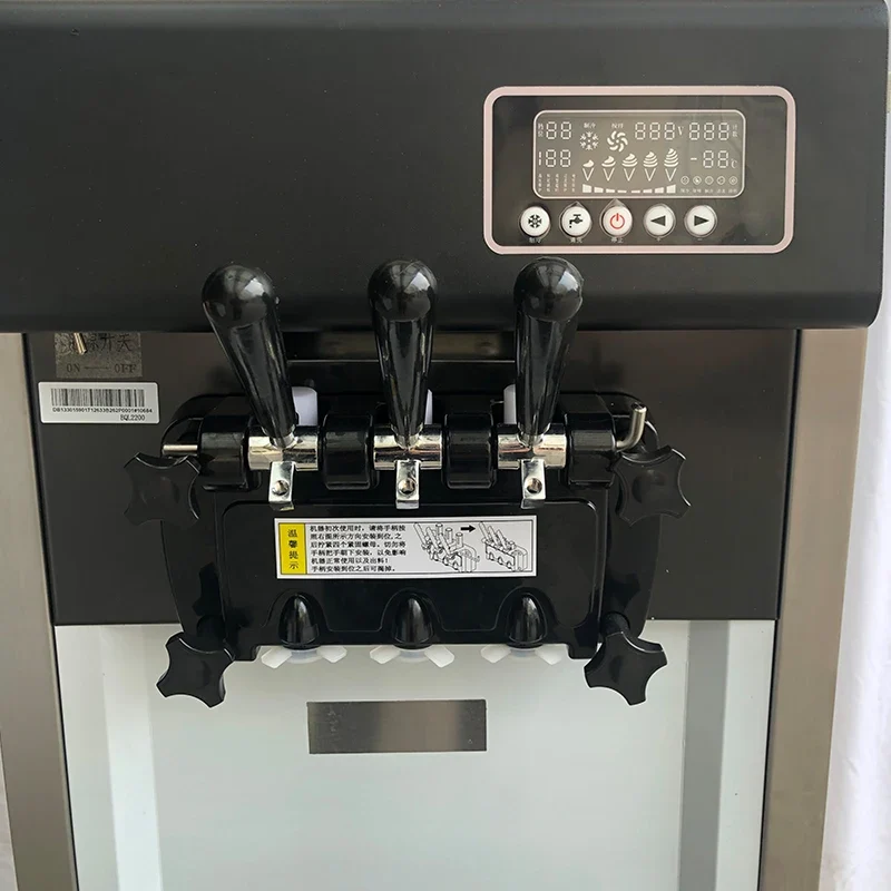 30~40L 3 Flavor Commercial Stainless Steel American Soft Serve Ice Cream Machine with Milk & Water