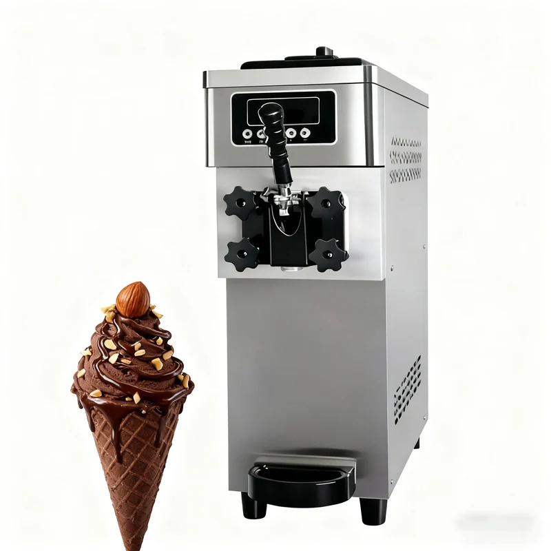 Small Commercial Ice Cream Maker for Food Truck Mobile Cafe Portable Design Easy Operation Space Saving Cream Ice Machine