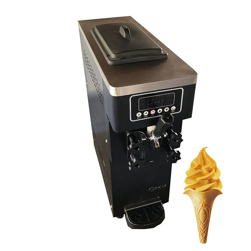 Small Commercial Ice Cream Maker for Food Truck Mobile Cafe Portable Design Easy Operation Space Saving Cream Ice Machine