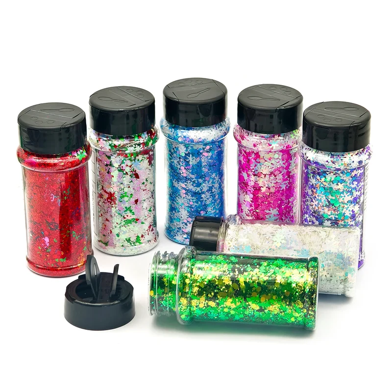 Free Shipping 2oz Shaker Bottle Jars Christmas Chunky Mix Glitter for Snow Globe Tumbler Cups
