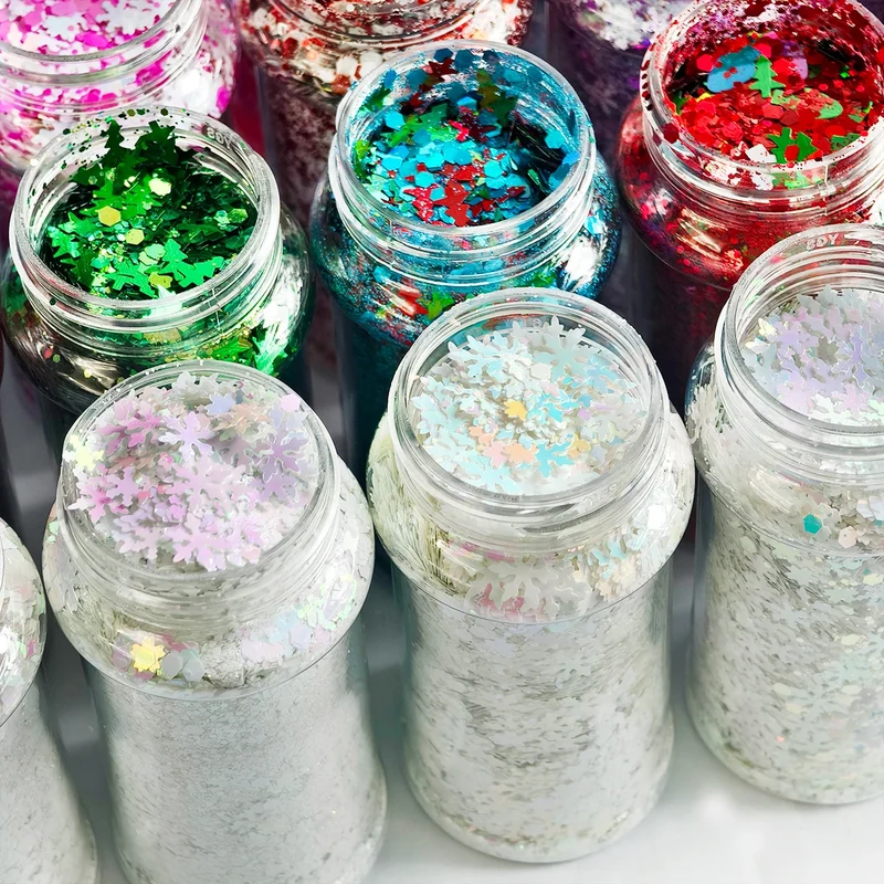 Free Shipping 2oz Shaker Bottle Jars Christmas Chunky Mix Glitter for Snow Globe Tumbler Cups