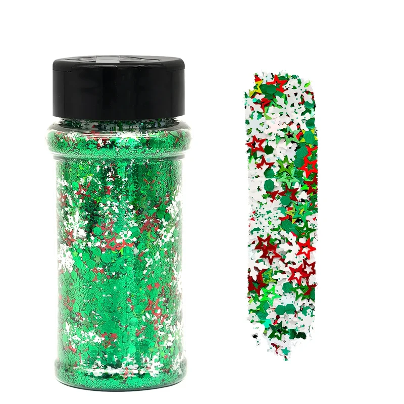 Free Shipping 2oz Shaker Bottle Jars Christmas Chunky Mix Glitter for Snow Globe Tumbler Cups