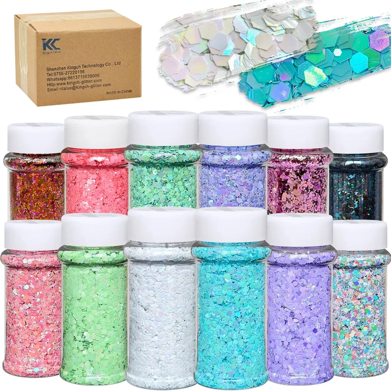 Free Shipping 2oz Shaker Bottle Jars Christmas Chunky Mix Glitter for Snow Globe Tumbler Cups