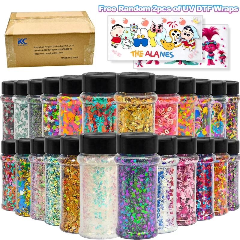 Free Shipping 2oz Shaker Bottle Jars Christmas Chunky Mix Glitter for Snow Globe Tumbler Cups
