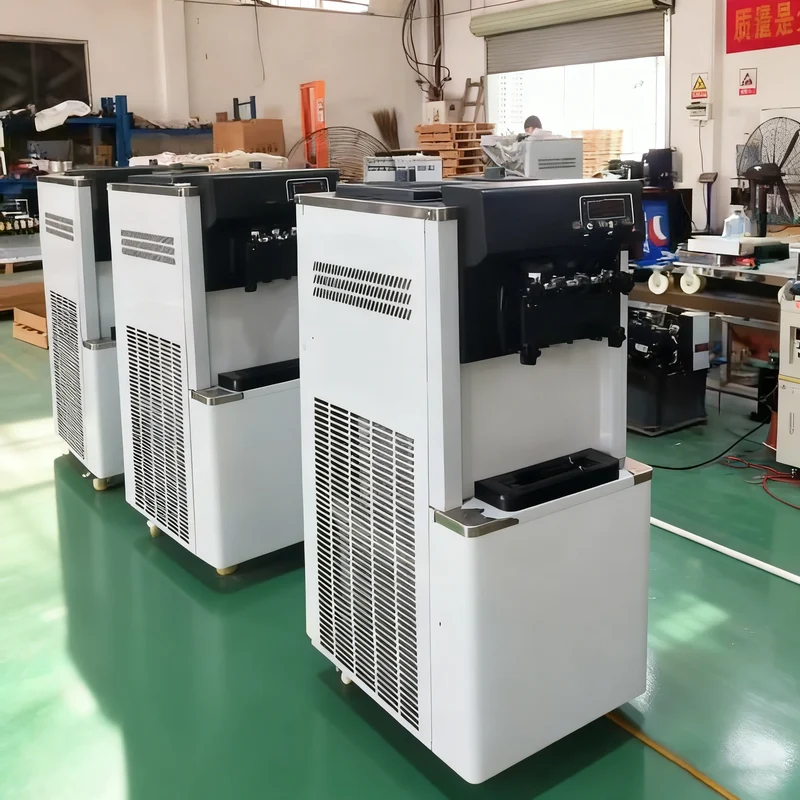 New Small Countertop Automatic Soft Ice Cream Machine 3 Flavors 220V 20L/H Capacity