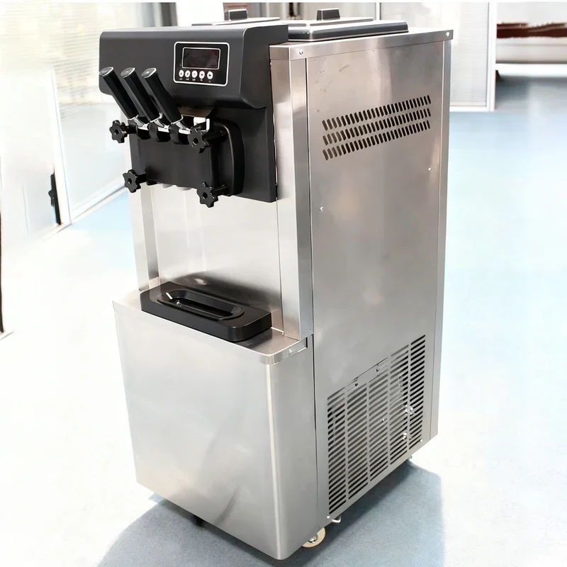 New Small Countertop Automatic Soft Ice Cream Machine 3 Flavors 220V 20L/H Capacity