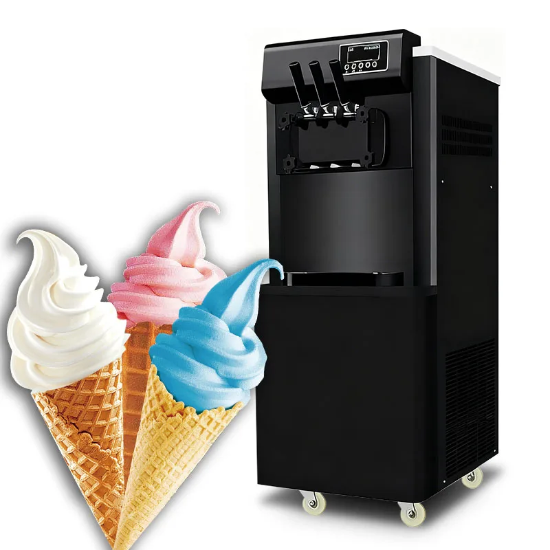 Cheap Ice Cream Maker Automatic 3 Flavors Soft Serve Ice Cream Making Commercial Ice Cream Machines for Business Icecream Truck