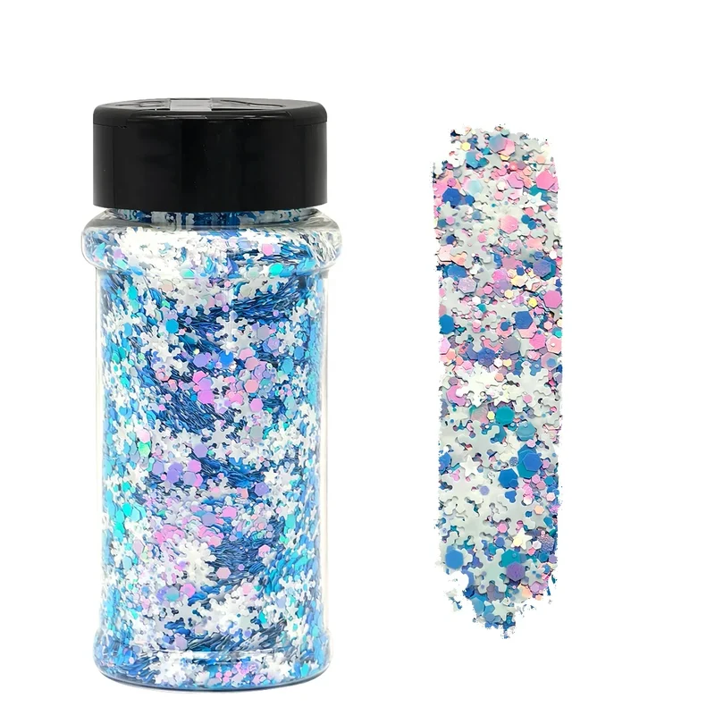 2 oz Hexagon Large Chunky Glitter Set Snowball Cosmetics Make up Nail Crafts Shaker Bottle Free Shipping US Stock