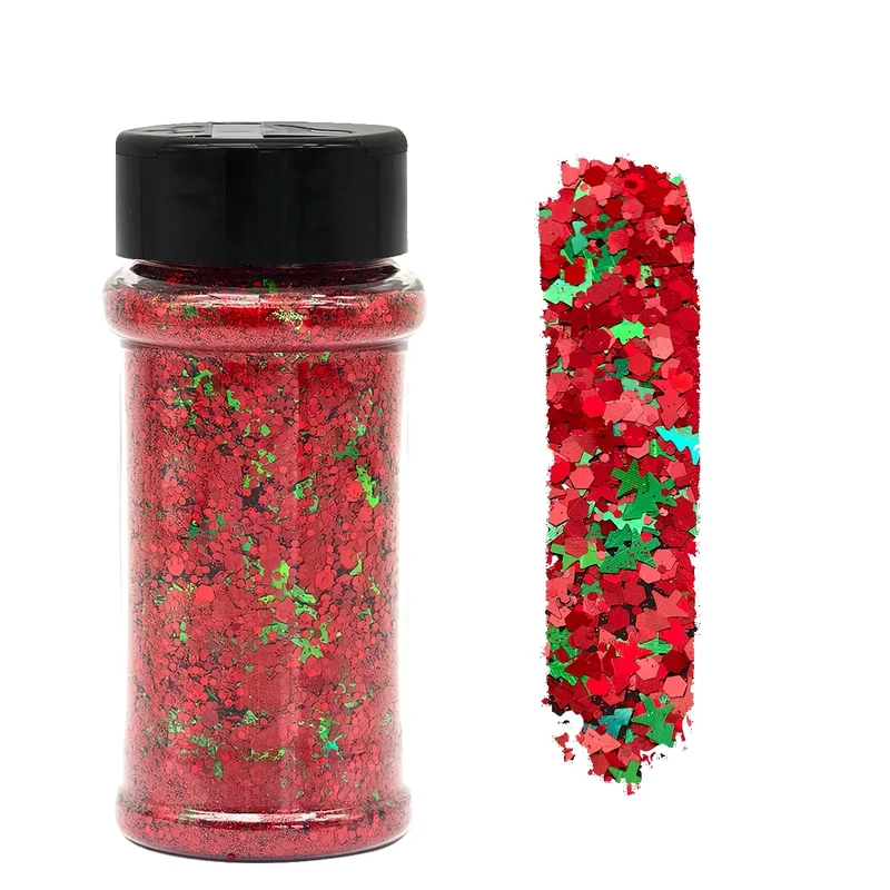 2 oz Hexagon Large Chunky Glitter Set Snowball Cosmetics Make up Nail Crafts Shaker Bottle Free Shipping US Stock