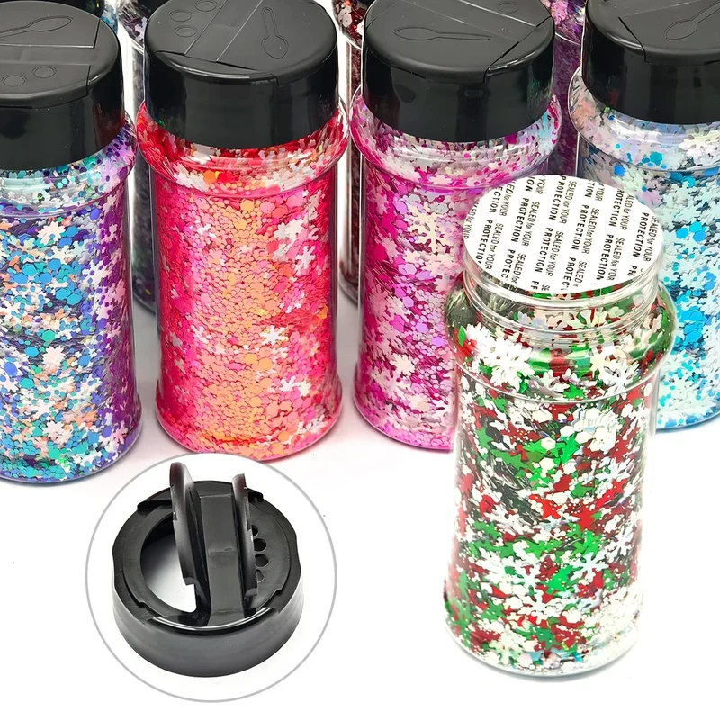2 oz Hexagon Large Chunky Glitter Set Snowball Cosmetics Make up Nail Crafts Shaker Bottle Free Shipping US Stock