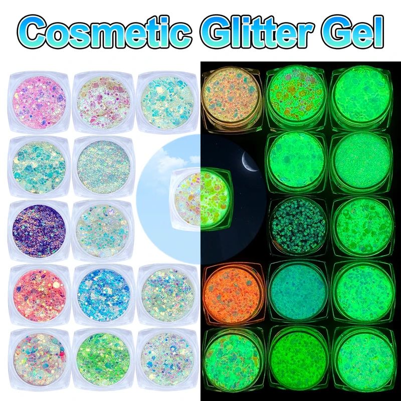 2 oz Hexagon Large Chunky Glitter Set Snowball Cosmetics Make up Nail Crafts Shaker Bottle Free Shipping US Stock