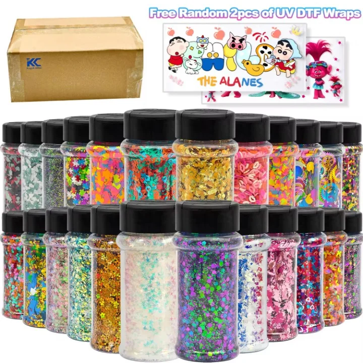 2 oz Hexagon Large Chunky Glitter Set Snowball Cosmetics Make up Nail Crafts Shaker Bottle Free Shipping US Stock
