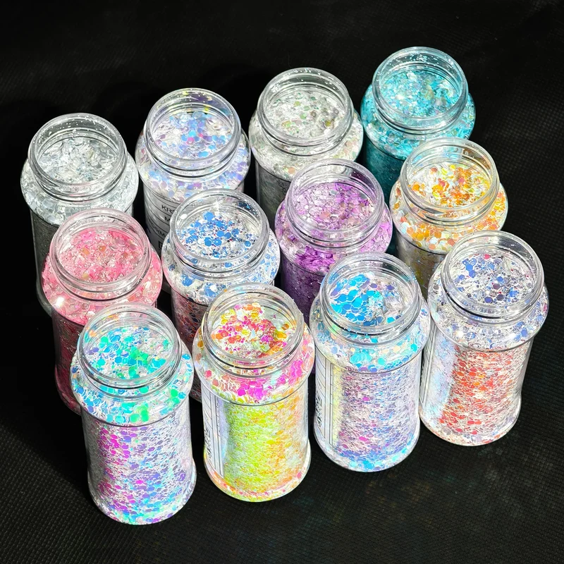 US Warehouse Eco-Friendly High Sparkly Spring Mix Glitter Set 12 Colors 2oz Free Shipping for DIY Resin Crafts