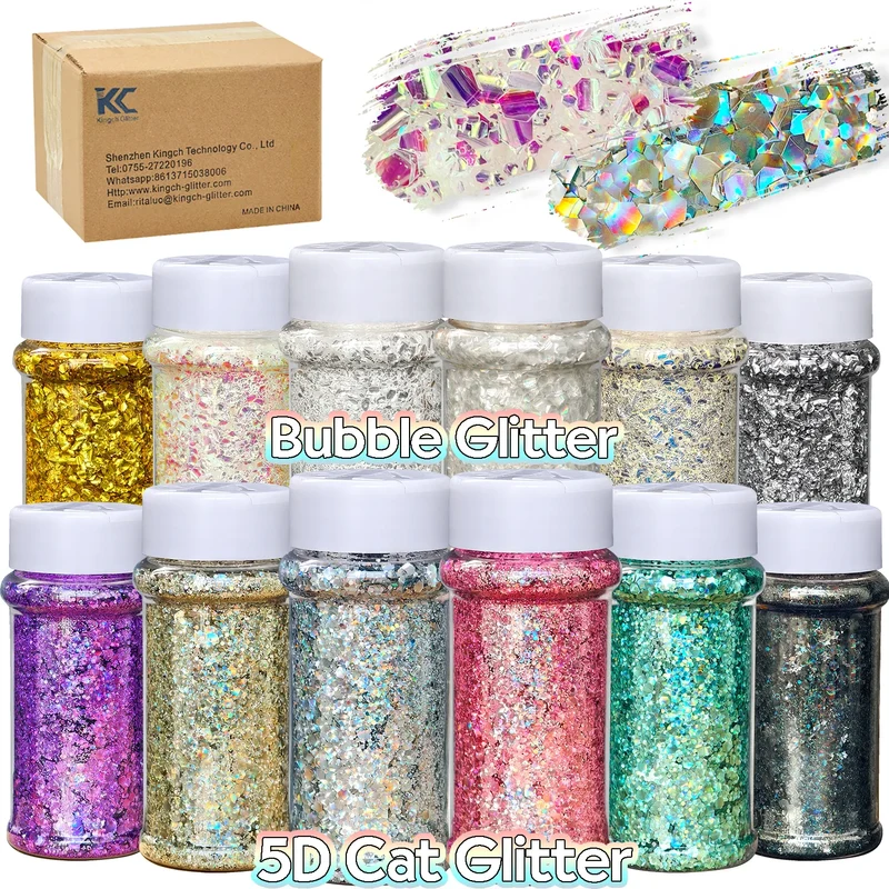 US Warehouse Eco-Friendly High Sparkly Spring Mix Glitter Set 12 Colors 2oz Free Shipping for DIY Resin Crafts