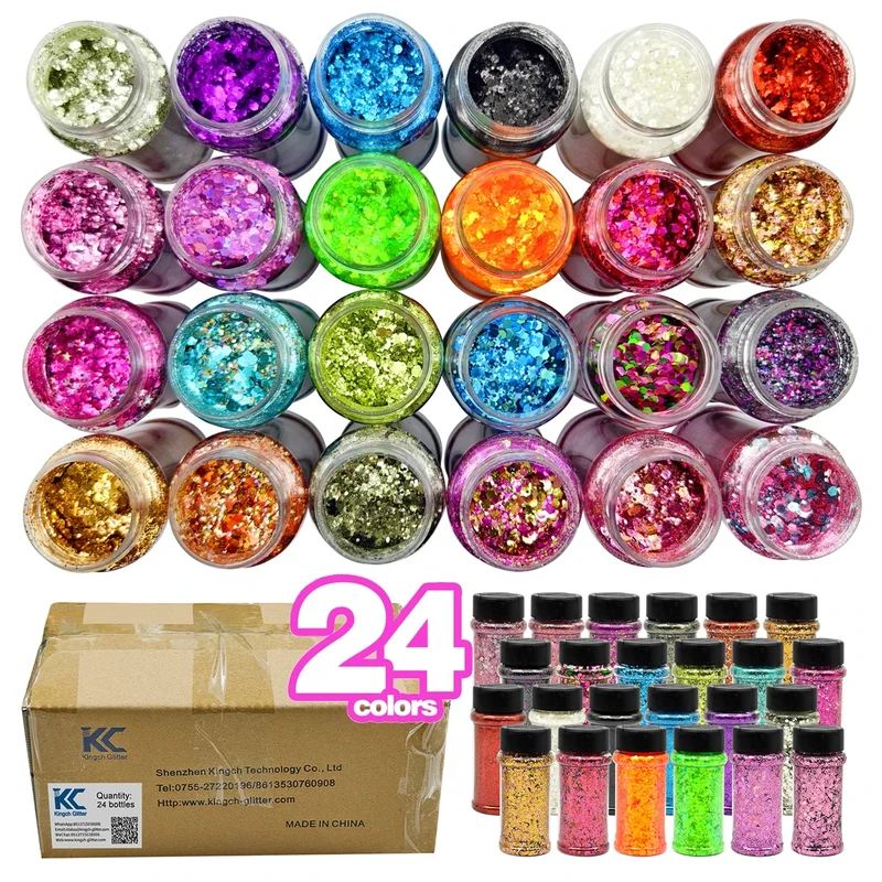 US Warehouse Eco-Friendly High Sparkly Spring Mix Glitter Set 12 Colors 2oz Free Shipping for DIY Resin Crafts