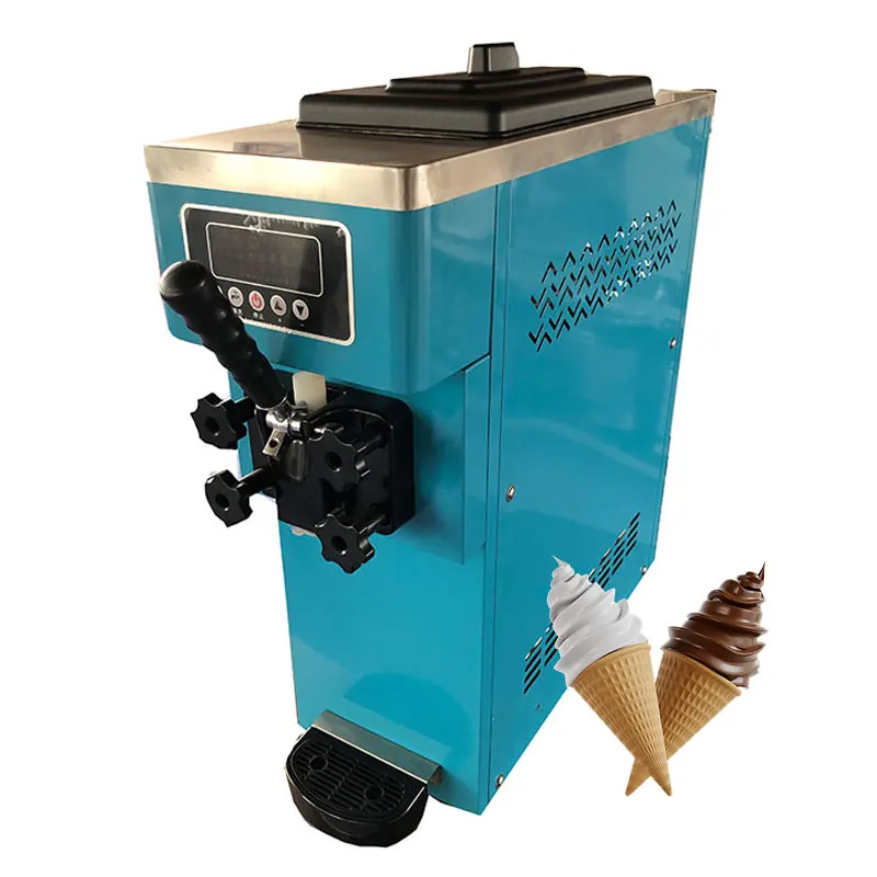Mini Soft Serve Ice Cream Machine 20L Capacity Countertop Ice Cream Maker for Bubble Tea Shop Snack Bar Space Saving Design