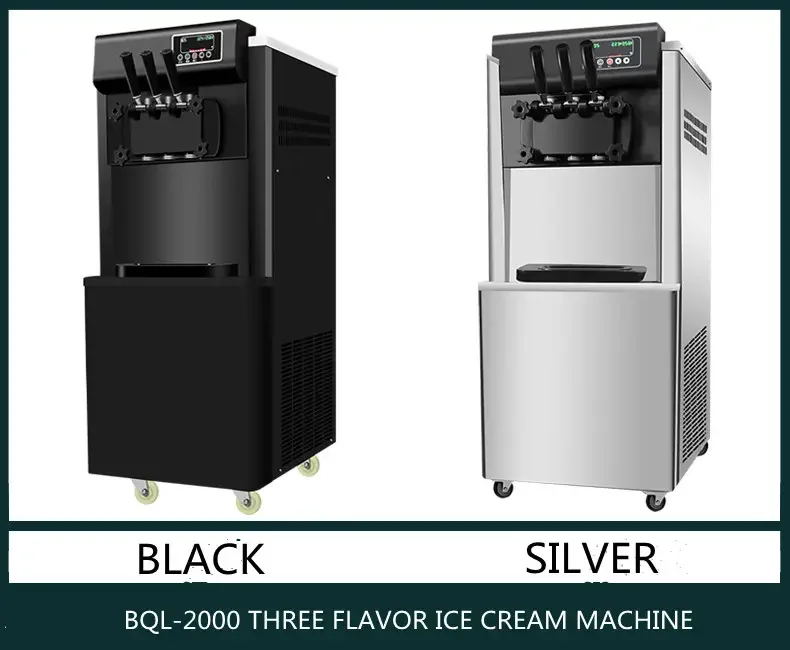 3-Flavor Soft Serve Ice Cream Machine Ideal for Small Businesses | Commercial Ice Cream Machine