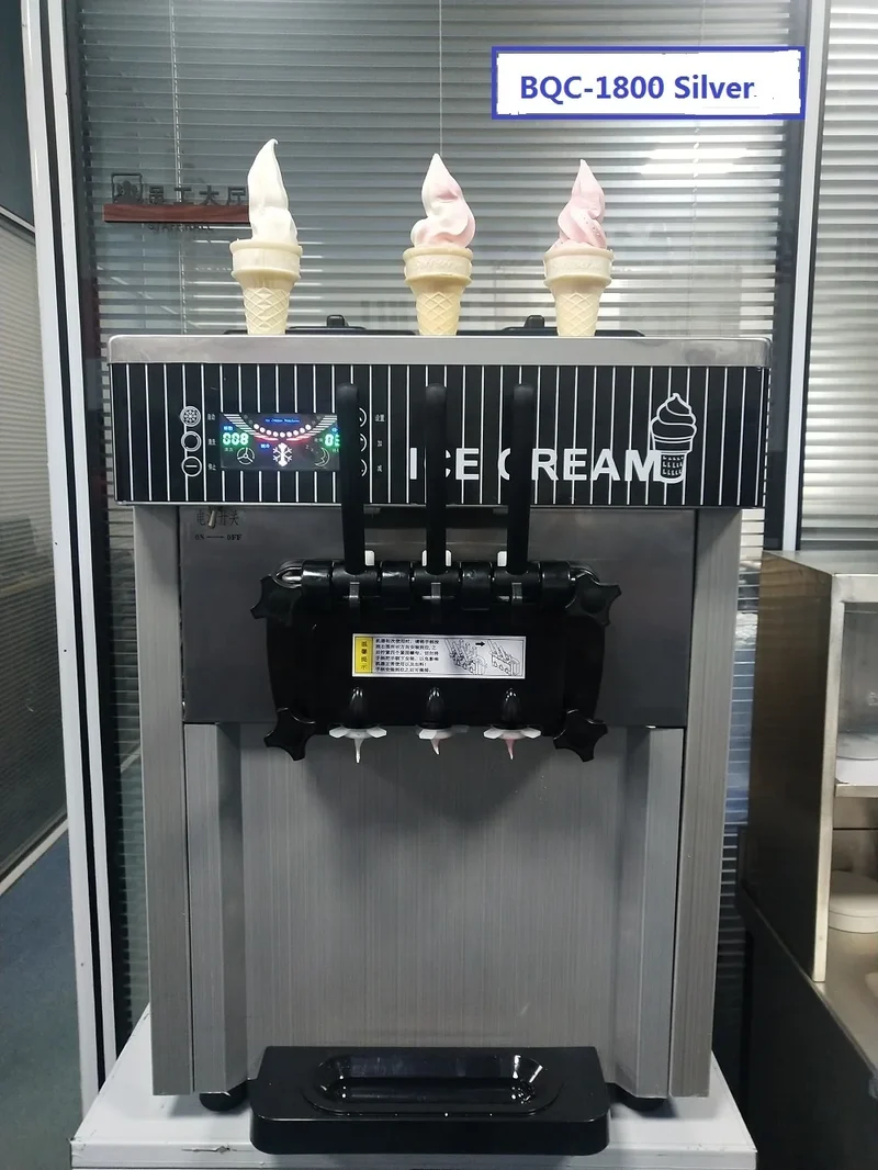 YINSHUO BQC-1800 3 Flavor MAQUINA DE HELADOS SOFT Table Top Frigomat Ice Cream Machine