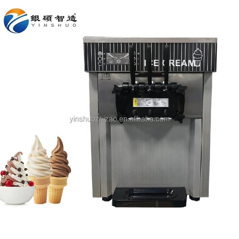 YINSHUO BQC-1800 3 Flavor MAQUINA DE HELADOS SOFT Table Top Frigomat Ice Cream Machine