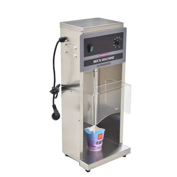 New Hot Sale Flurry Ice Cream Machine Mixer Milkshake Blender Yogurt/Fruit/Milk/Nuts Compatibility 304 Stainless Steel Low Noise