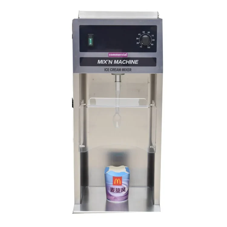 New Hot Sale Flurry Ice Cream Machine Mixer Milkshake Blender Yogurt/Fruit/Milk/Nuts Compatibility 304 Stainless Steel Low Noise