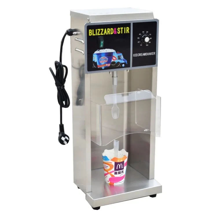 New Hot Sale Flurry Ice Cream Machine Mixer Milkshake Blender Yogurt/Fruit/Milk/Nuts Compatibility 304 Stainless Steel Low Noise